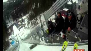 Aus Sicht eines Skispringers Mit der Helmkamera von der Schanze [upl. by Hasile]