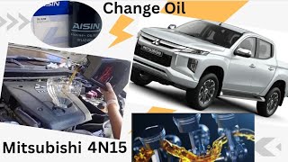 Mitsubishi Strada Change Oil using 5w30 fully synthetic engine oil and Aisin Oil Filter OFLAZ 6061 [upl. by Sandler]