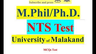 M Phil PhD Admission Test University Of Malakand  past Paper  solved [upl. by Anaed134]