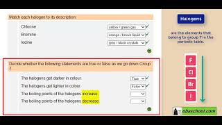 GCSE Chemistry Revision  The Periodic Table  Group 7 – The Halogens [upl. by Nirot]