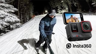 INSTA360 ACE PRO 8K  Night skiing on slovenian ski resort amp low light performance [upl. by Anaes]