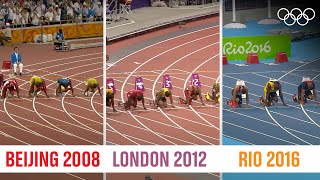 ALL Usain Bolt 🇯🇲100m Finals at the same time [upl. by Ernesta]