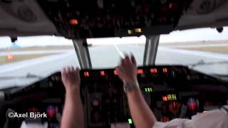 McDonnell Douglas MD82 Landing Cockpit view [upl. by Ditzel]