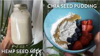 Hemp Seed Milk Recipe  Chia Seed Pudding Recipe  Dairy Free Milk Recipe [upl. by Esilegna]