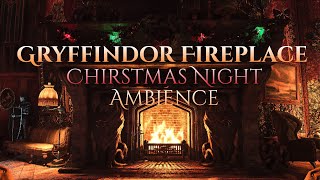 Gryffindor Fireplace Christmas Night Ambience  Crackling Fire and Snowstorm [upl. by Dowzall]