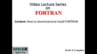 1 How to download and install FORTRAN [upl. by Murial]