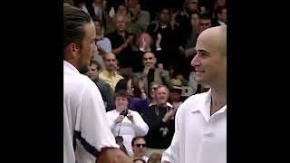 Short highlights  Andre Agassi vs Patrick Rafter Wimbledon 2000 SF [upl. by Roselba485]