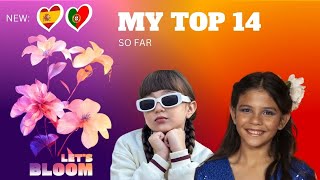 Junior Eurovision 2024  MY TOP 14  New 🇪🇸🇵🇹 [upl. by Eirroc]