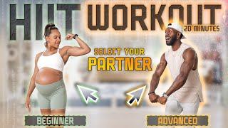 20 Minute Full Body No Equipment HIIT Workout Partner  Solo Workout [upl. by Chivers847]