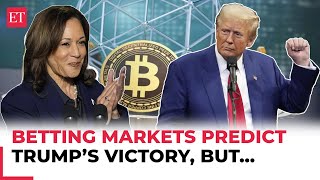 US Elections Crypto betting markets predict Trumps win but top 4 US surveys show Harris ahead [upl. by Nielson]