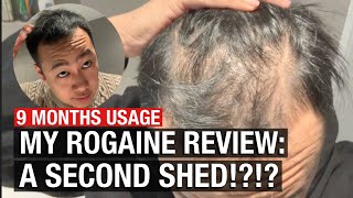 9 MONTHS USAGE MY ROGAINE REVIEW A SECOND SHED [upl. by Akcired967]