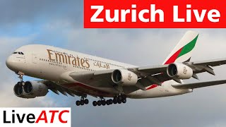 🔴LIVE at Zurich Airport🔴 RWY 28 Landings RWY32 Takeoffs [upl. by Vasilek]