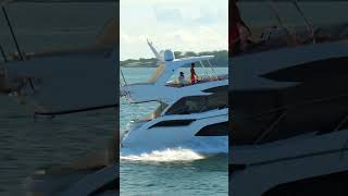 Sunseeker Manhattan 52 crossing next to Fisher Island [upl. by Huberto]