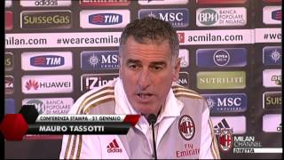 AC Milan  Tassotti Con lUdinese non sara facile with subtitles [upl. by Htebazileyram]