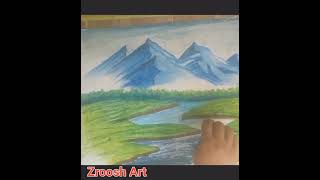 Oil Pastels used for coloring landscape [upl. by Jonas]