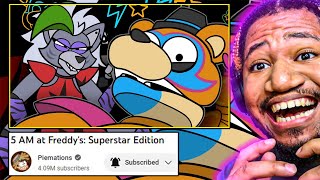 Piemations 5 AM at Freddys Superstar Edition REACTION [upl. by Akemihs]