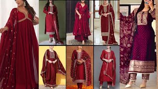 Trending Maroon Colour Suit Design For Newly Married Girls  Maroon Colour Suit  Maroon Suit Design [upl. by Suez125]