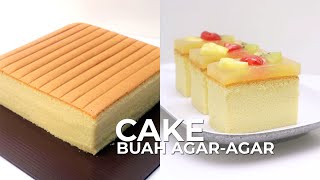 OGURA CAKE DENGAN LAPISAN AGAR2 JERUK DAN POTONGAN BUAH  FRUIT OGURA CAKE [upl. by Chamberlain]