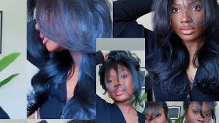 HOW TO  Curtain Bangs w Layers on a Curly Wig amp How I Style My Curtain Bangs [upl. by Elawalo]