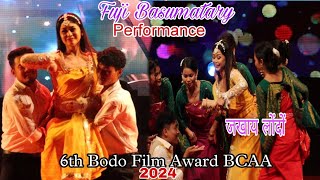 Fuji Basumatary live Dance performance  6th Bodo Film Award Ceremony BCAA 2024 [upl. by Aerdnas]