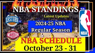 NBA STANDINGS TODAY as of October 20 2024  GAME RESULTS  NBA SCHEDULE October 23  31 2024 [upl. by Whang]