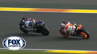 MotoGP Pedrosa Battles Lorenzo  Valencia GP 2013 [upl. by Arikaahs627]