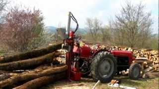 Treuil artisanal sur fendeuse AMRa la fin de cette vidéo gros plan sur le treuil hydraulique [upl. by Annaegroeg]