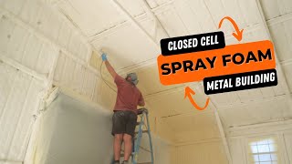 Spray Foam Insulation on 30x40 Tubular Metal Building  WolfSteel Buildings [upl. by Honan]