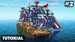 ⚓ How to BUILD a Big and Epic PIRATE SHIP  Part 2  ⛏ Minecraft tutorial [upl. by Neleh398]