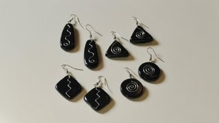 Polymer Clay Earrings with Wire Embellishments Tutorial [upl. by Luapnaej616]