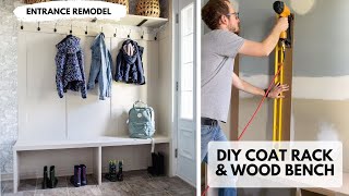 DIY Coat Rack and Entry Door Bench [upl. by Edialeda]