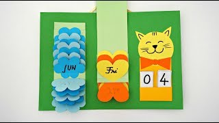 Waterfall calendar  How to make a calendar  DIY Wall calendar  Easy paper crafts [upl. by Millan465]