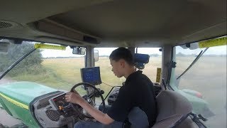 Harvest 2017  Oil Seed Rape  Canola  Drawing with John Deere 6620 and 6150M  Kane 14 Ton [upl. by Anilet544]