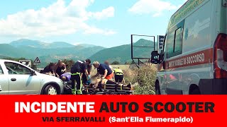 INCIDENTE STRADALE  MAXYSCOOTER CONTRO AUTO  SantElia Fiumerapido [upl. by Yesteb]