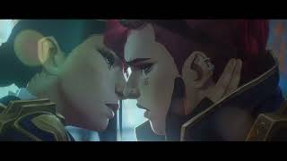 Caitlyn and Vi First Kiss Scene quotPromise me you wont changequot  Arcane Season 2 League of Legends [upl. by Ches]