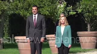 ItaliaQatar La premier Meloni riceve lEmiro Al Thani a Villa Pamphilj [upl. by Dew741]