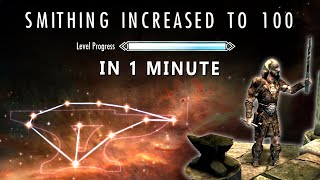 Skyrim  Level up Smithing to 100 in 1 Minute  2024  Skyrim Anniversary Edition [upl. by Lurleen]