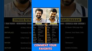 Jr NTR 🆚 Ram Charan Biography shorts ytshorts [upl. by Synn]