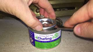 How to use a chafing fuel tin and explanation of how to what it is [upl. by Shull901]