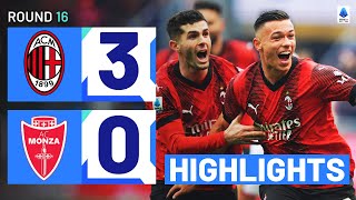 MILANMONZA 30  HIGHLIGHTS  18year old scores in emphatic Milan win  Serie A 202324 [upl. by Otrepur]