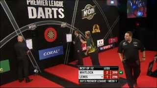 2013 Premier League Darts  Simon Whitlock vs Adrian Lewis  Week 1 [upl. by Oalsinatse515]