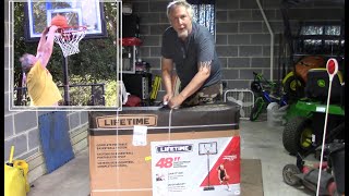 Lifetime Basketball Backboard System 90168 Assembly and First Use [upl. by Corkhill]