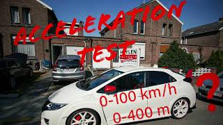 Civic FK2 Type R Acceleration 0100kmh and 0400m  310Hp  New Tires [upl. by Finlay]