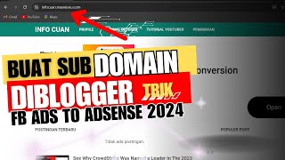 Cara Membuat SUB Domain Baru di Blogger Untuk Fb Ads [upl. by Dowski420]