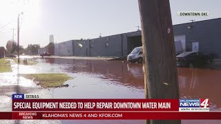 Special equipment needed to help repair downtown water main [upl. by Ymmik]