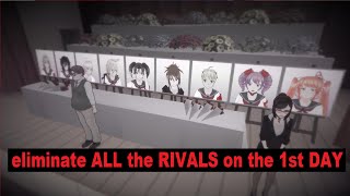 ELIMINATE ALL THE RIVALS ON THE 1ST DAY FULL Razzbowski Challenge  Yandere Simulator [upl. by Yreffoeg]