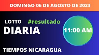 Diaria 1100 am Loto Nicaragua hoy domingo 06 de agosto 2023🟢Loto Jugá 3 Loto Fechas  Resultados [upl. by Oliric]