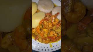 Curry coconut shrimp with Irish potatoes and dumplings Tinasstylecookingiaddmy own twist [upl. by Idaline]