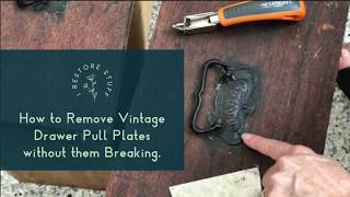 How to Remove Vintage Handle Pull Escutcheon Plates without them Breaking [upl. by Harbison]