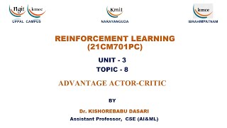 UNIT  3ADVANTAGE ACTORCRITIC [upl. by Ynaitirb]